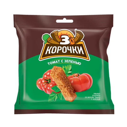3 KOROCHKI Tomato with Greens Croutons, 100g