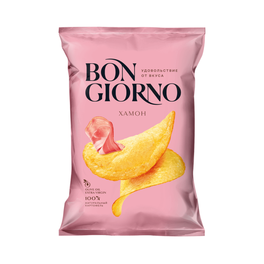 BON GIORNO Potato Chips Jamon Flavor, 80g