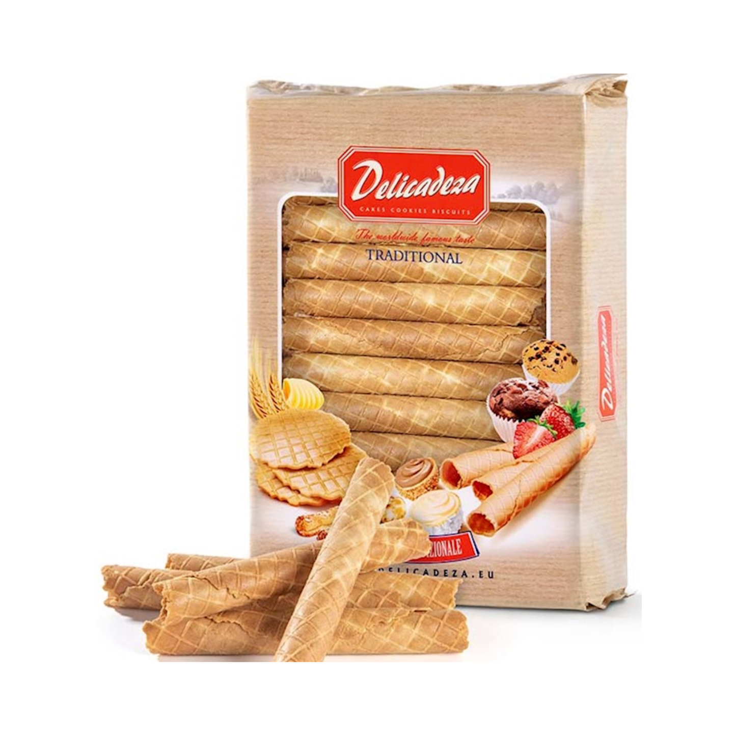 DELICADEZA Butter Wafer Rolls, 450g
