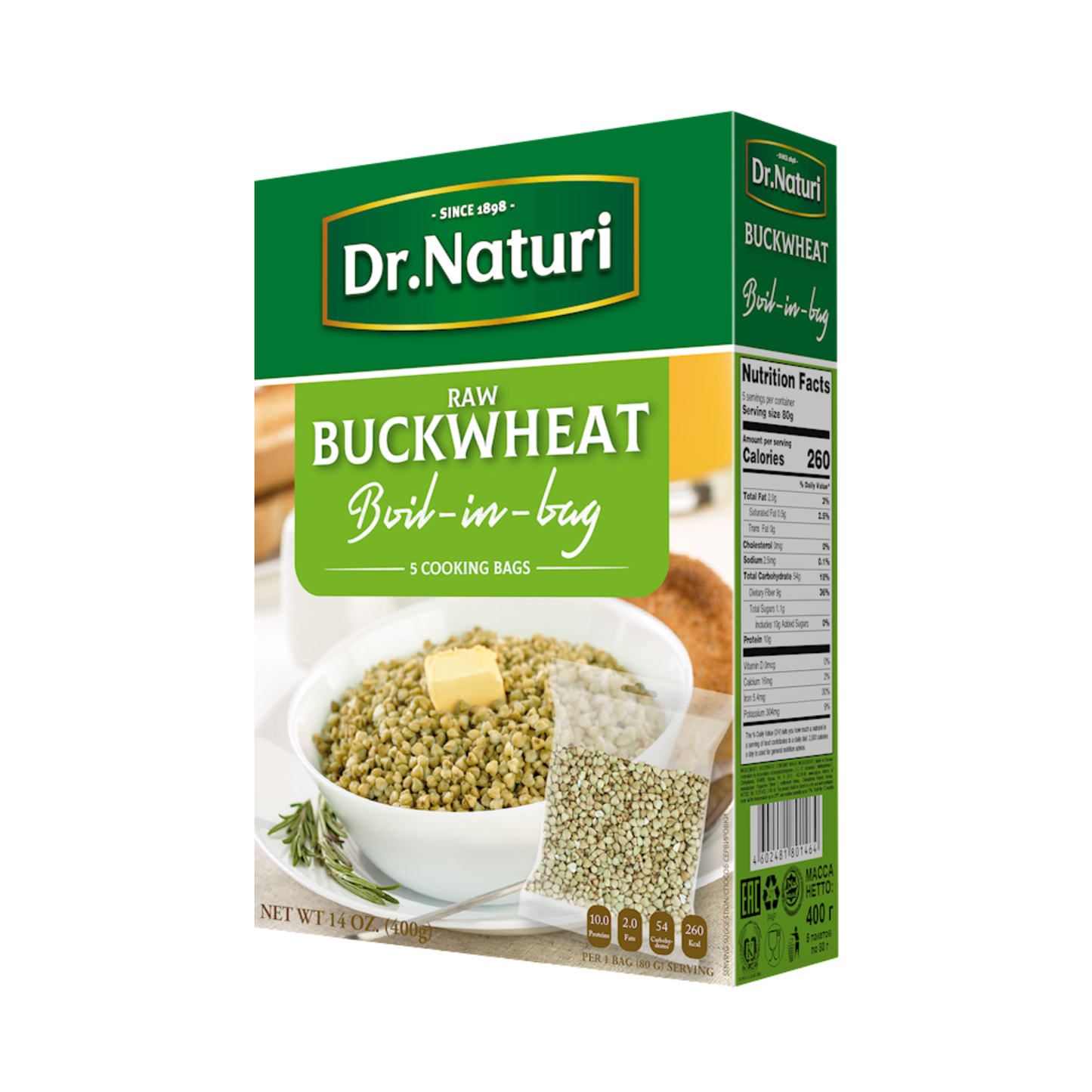 DR. NATURI Green Buckwheat boil-in-bag 5x80g