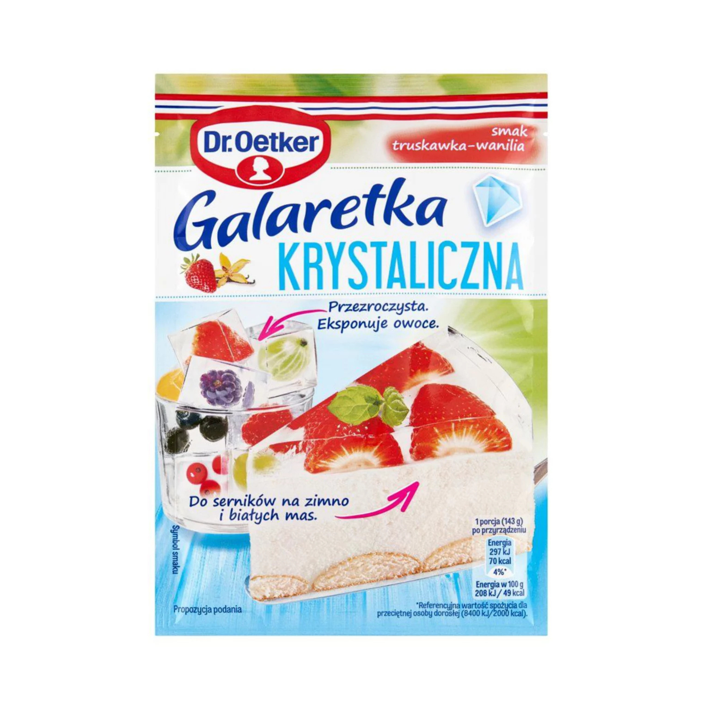 DR. OETKER Jelly Mix Strawberry & Vanilla, 72g