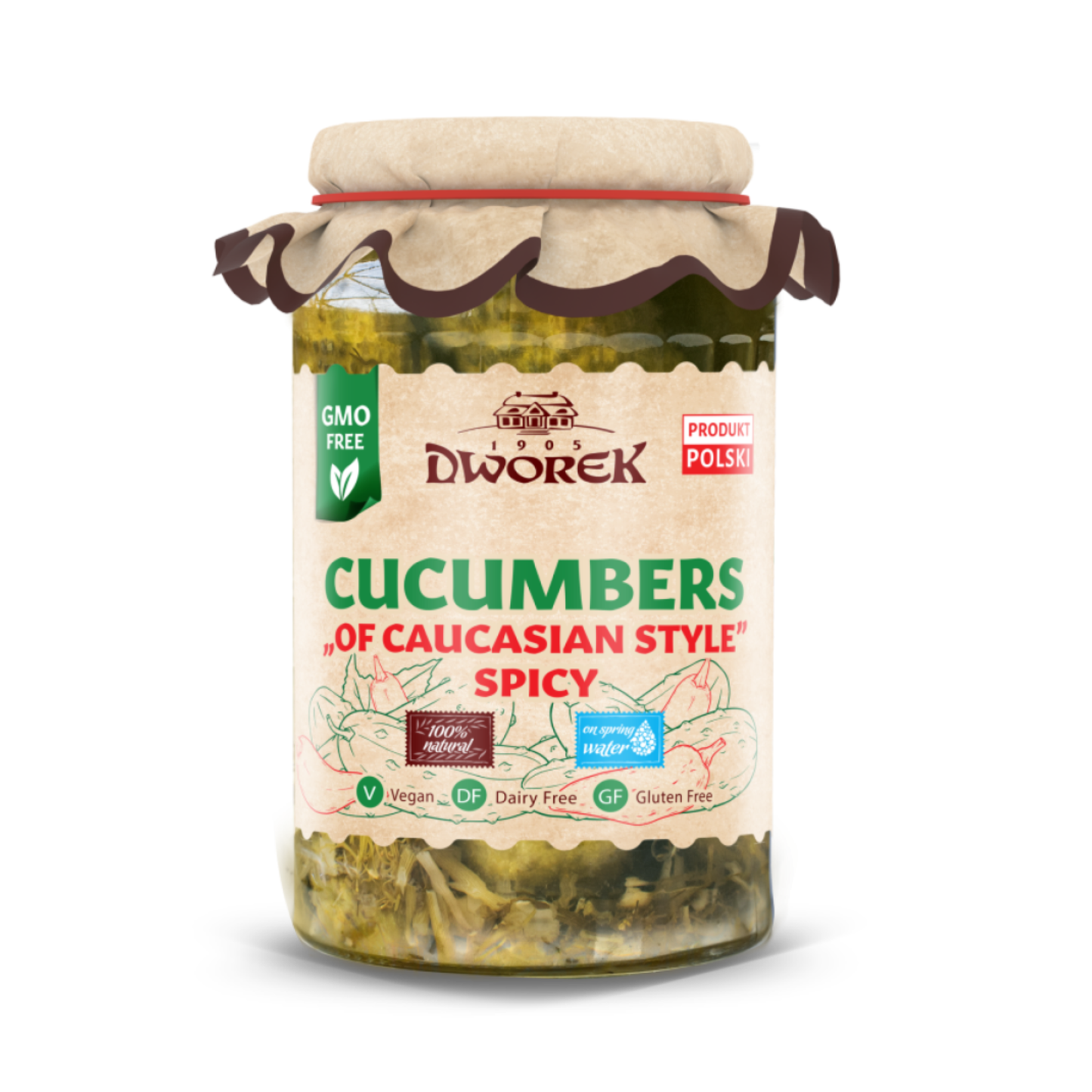 DWOREK Cucumbers of Caucasian Style Spicy, 900ml