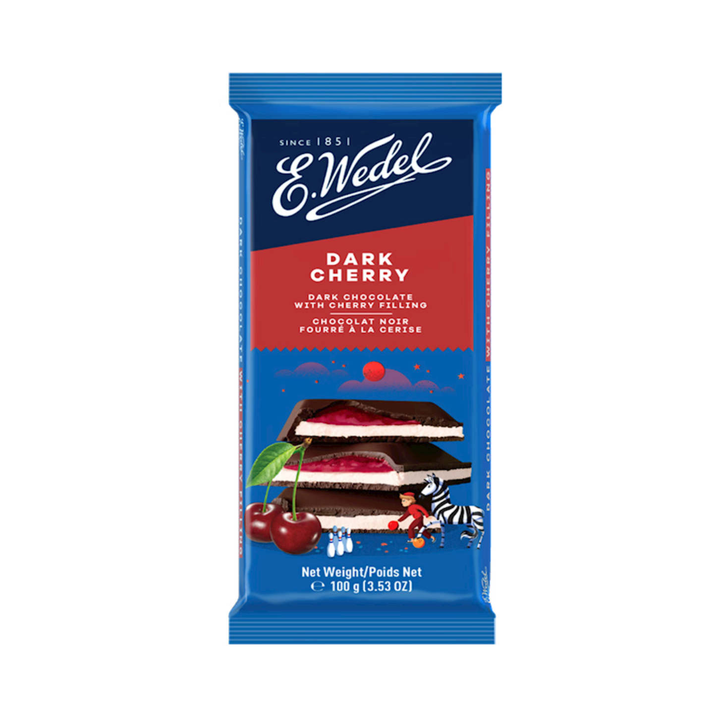 E.WEDEL Dark Chocolate Bar with Cherry, 90g