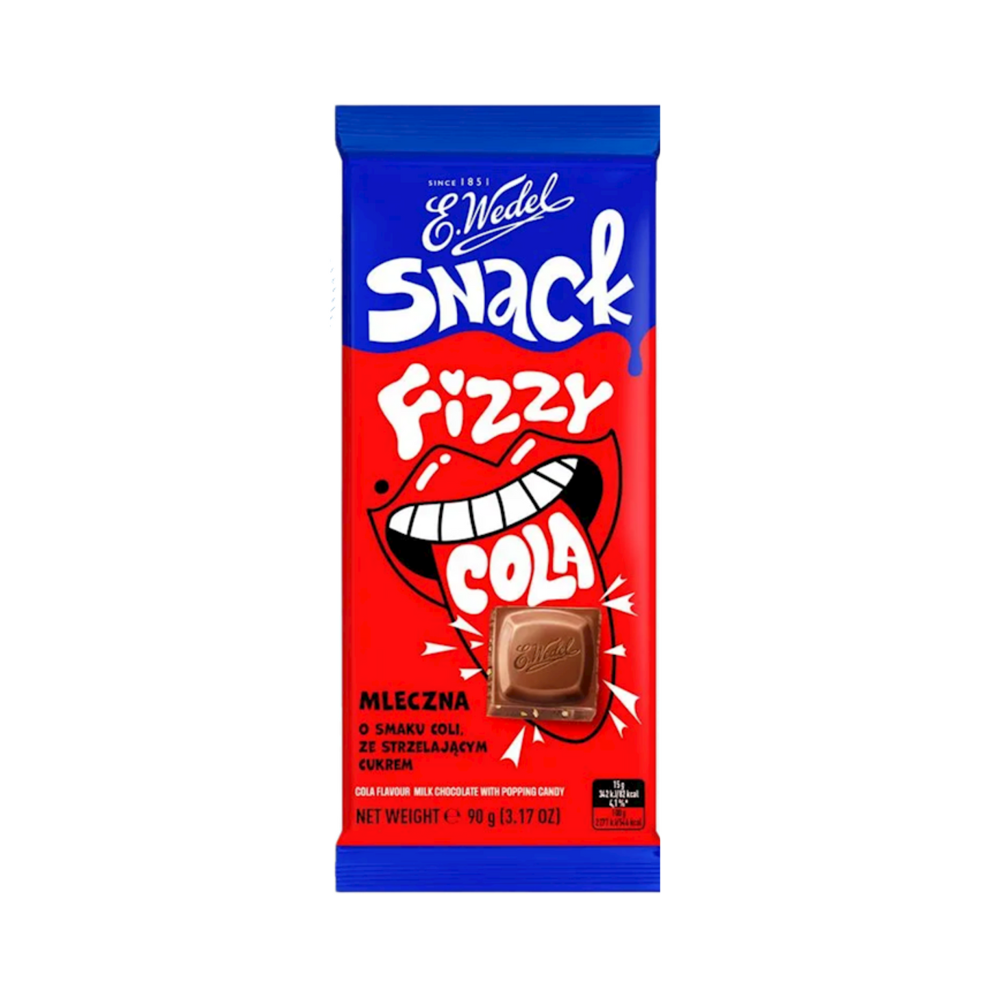 E.WEDEL Milk Chocolate Bar with Cola and Popping Candy, 90g