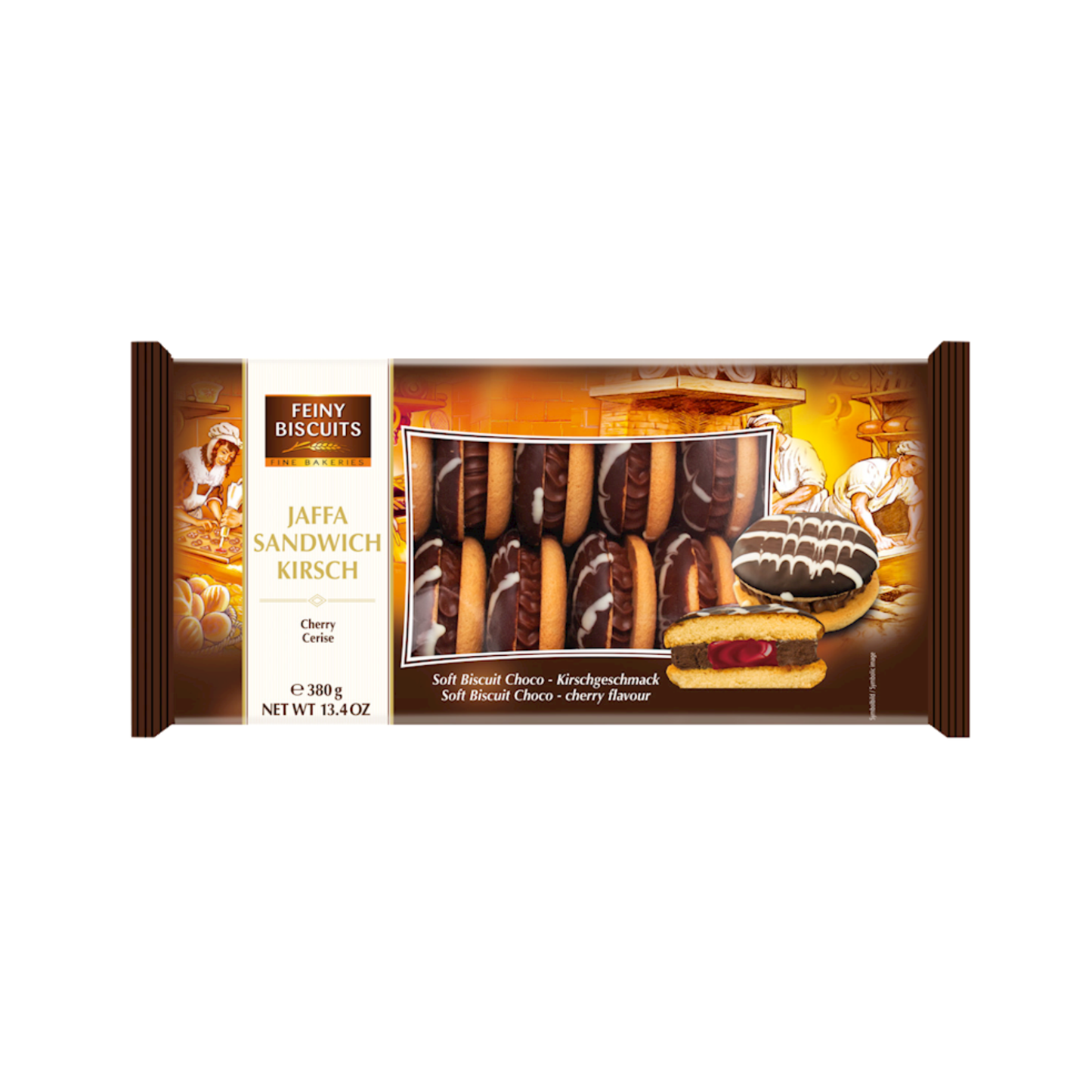 FEINY BISCUITS Cookies Jaffa Sandwich with Cherry, 380g