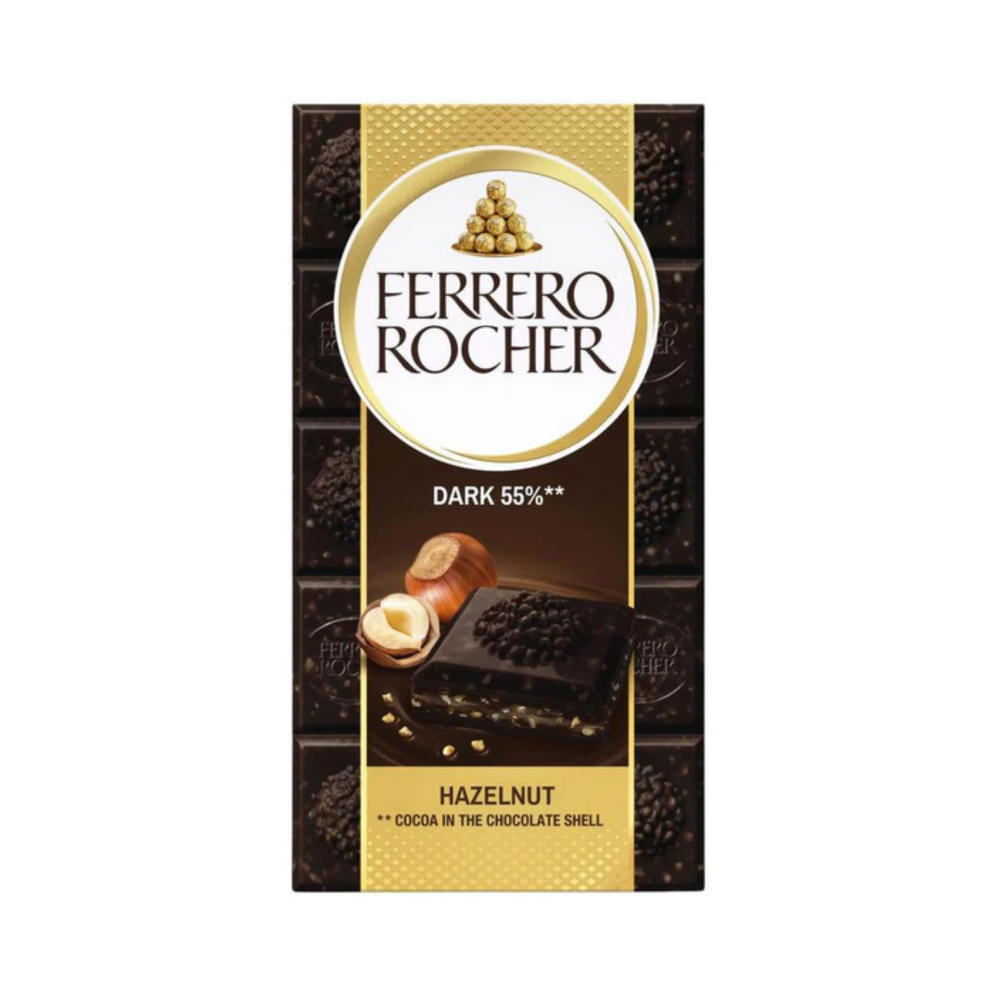 FERRERO Dark Chocolate Bar with Hazelnut 90g