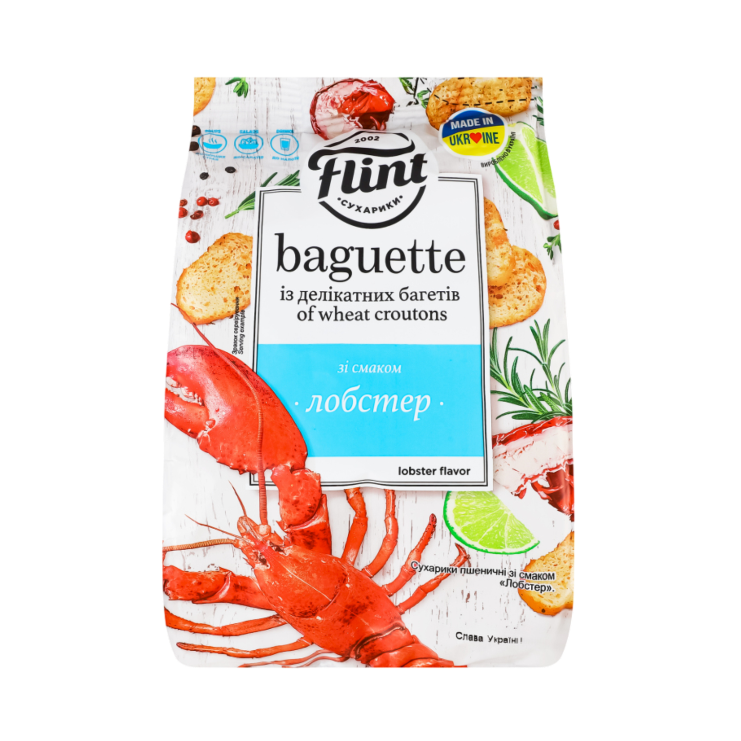 FLINT Baguette Bread Snacks with Lobster Flavor, 90g