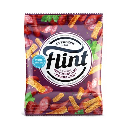 FLINT Bread Snacks with Hunter Sausages Flavor, 70g