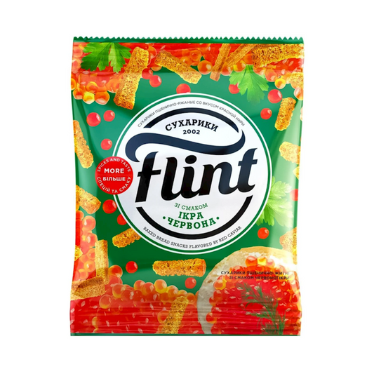 FLINT Bread Snacks with Red Caviar Flavor, 70g