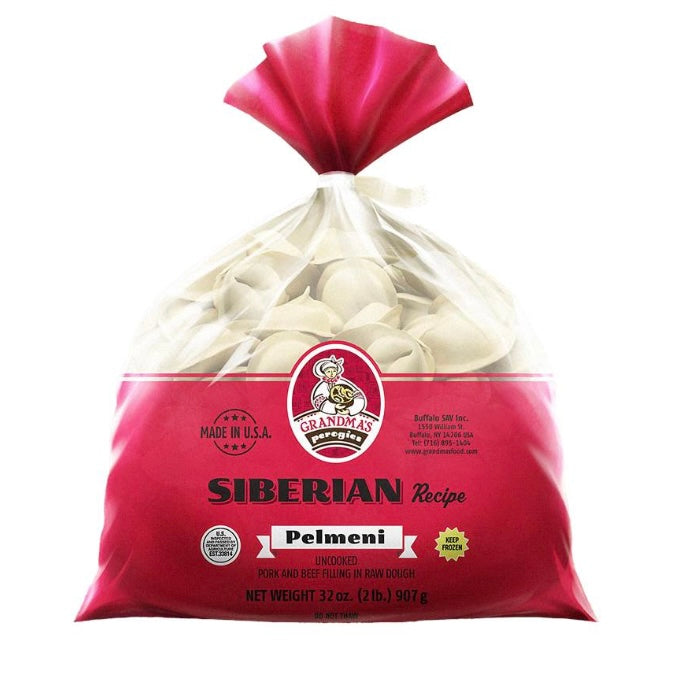 GRANDMAS Siberian Pork & Beef Pelmeni (Dumplings) Frozen, 907g