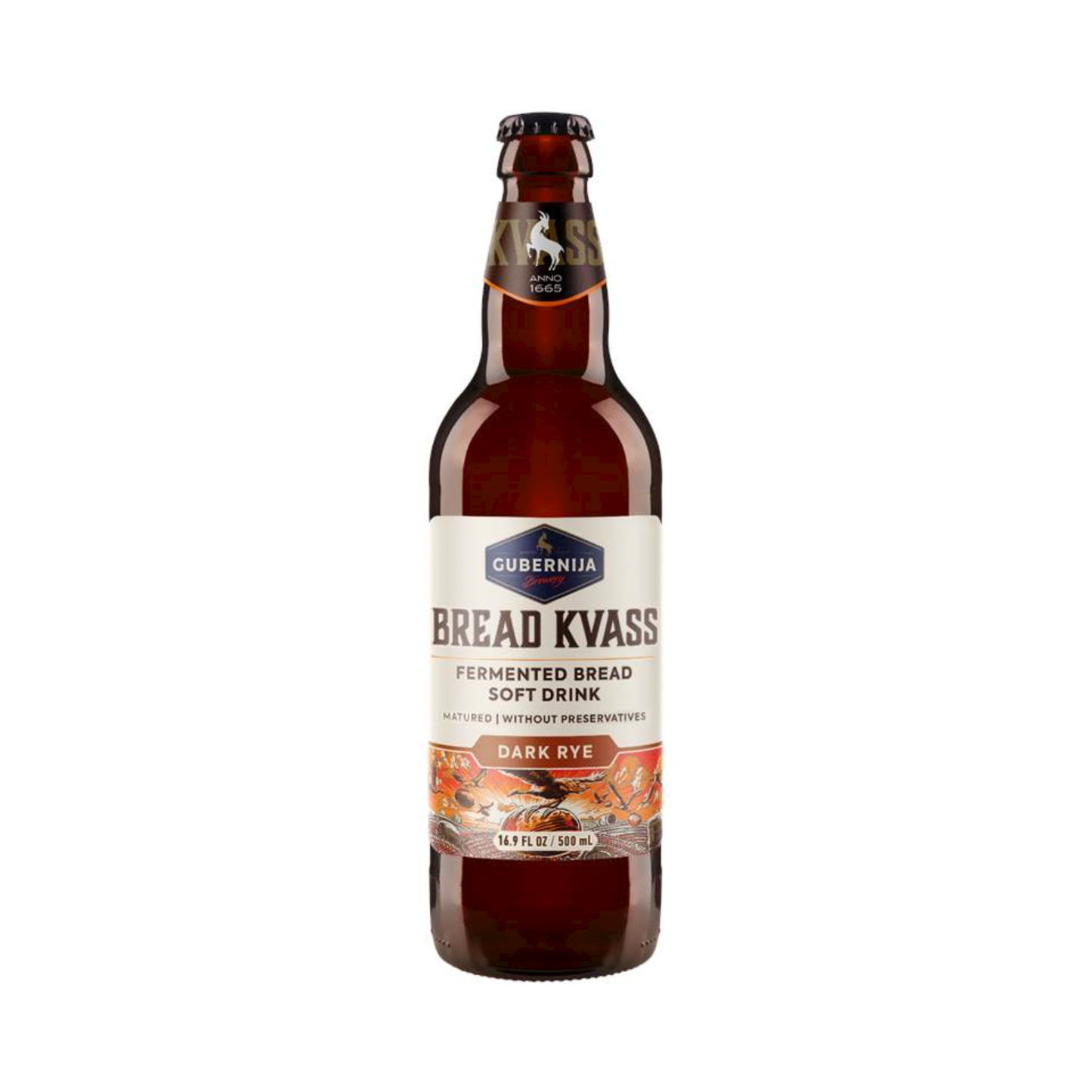 GUBERNIJA Kvass Dark Rye Bread Drink, 500ml
