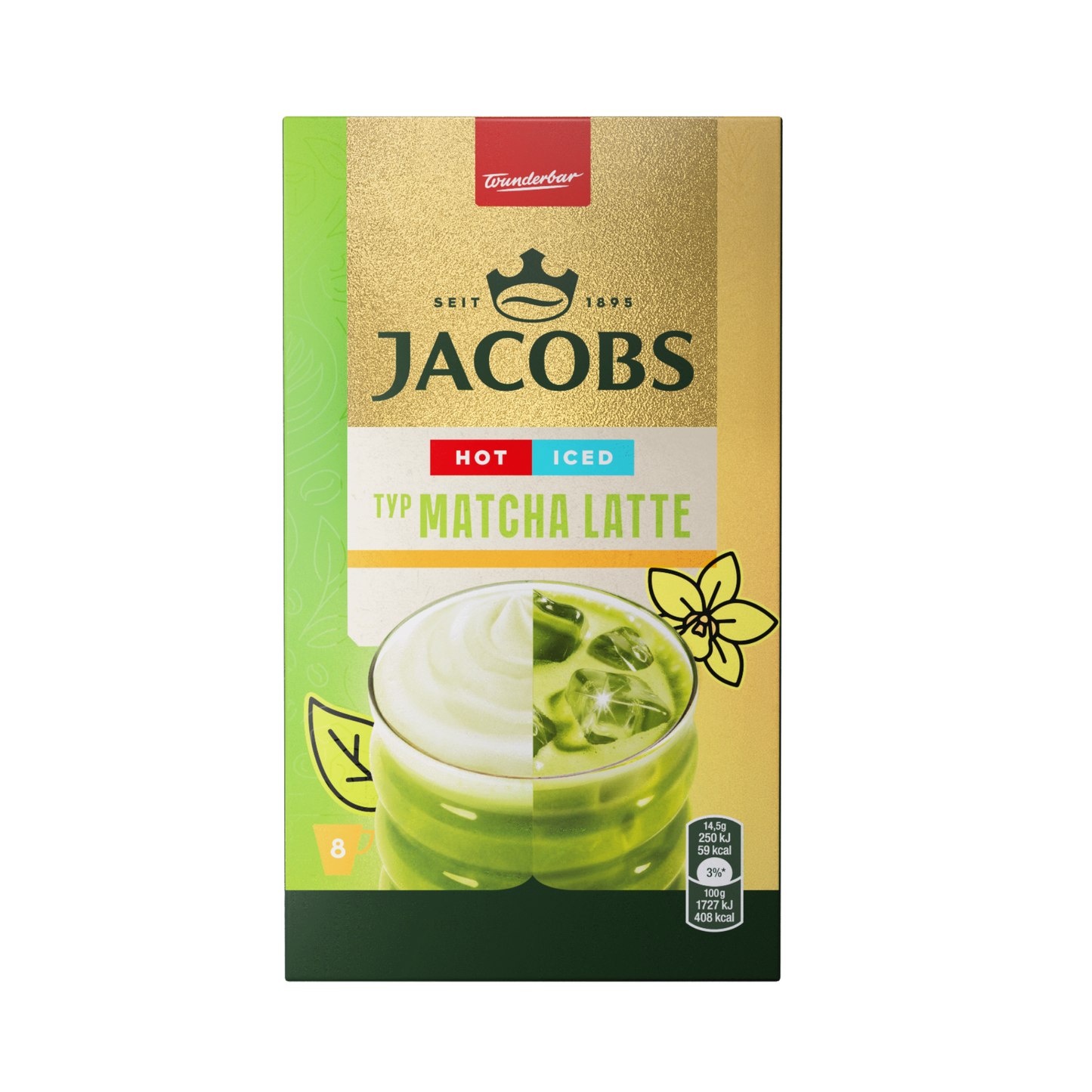 JACOBS Matcha Latte Vanilla, 14.5gx8