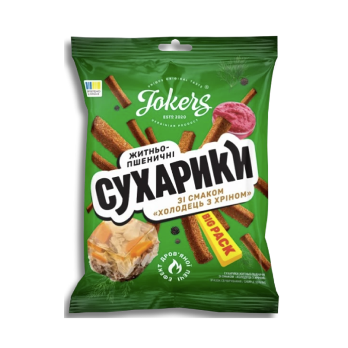 JOKERS Rye Wheat Croutons with Holodets with Horseradish Flavor, 100g