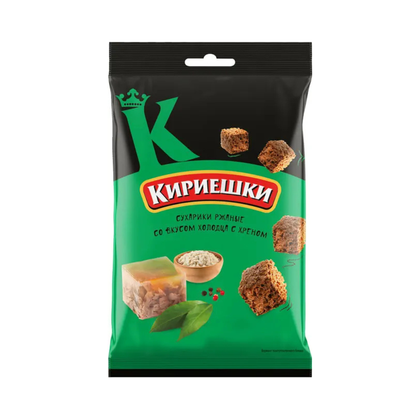 КИРИЕШКИ Сухарики ржаные со вкусом холодца с хреном, 100г