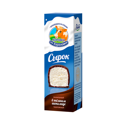 KOROVKA IZ KORENOVKI Cheesecake Bar In Dark Chocolate Glazing, 50g