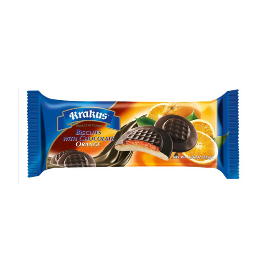 KRAKUS Chocolate-covered Orange Biscuits, 135g