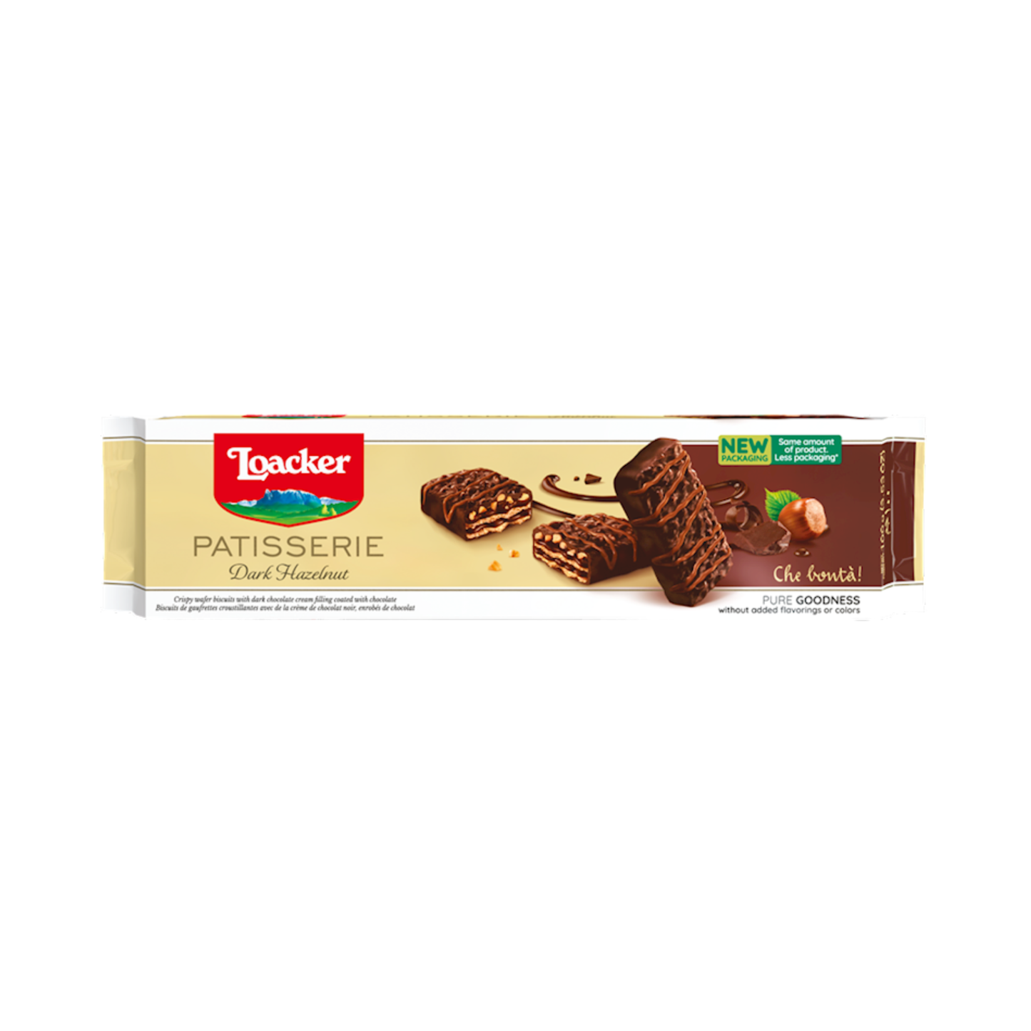 LOACKER Wafers Dark Chocolate with Hazelnuts, 100g