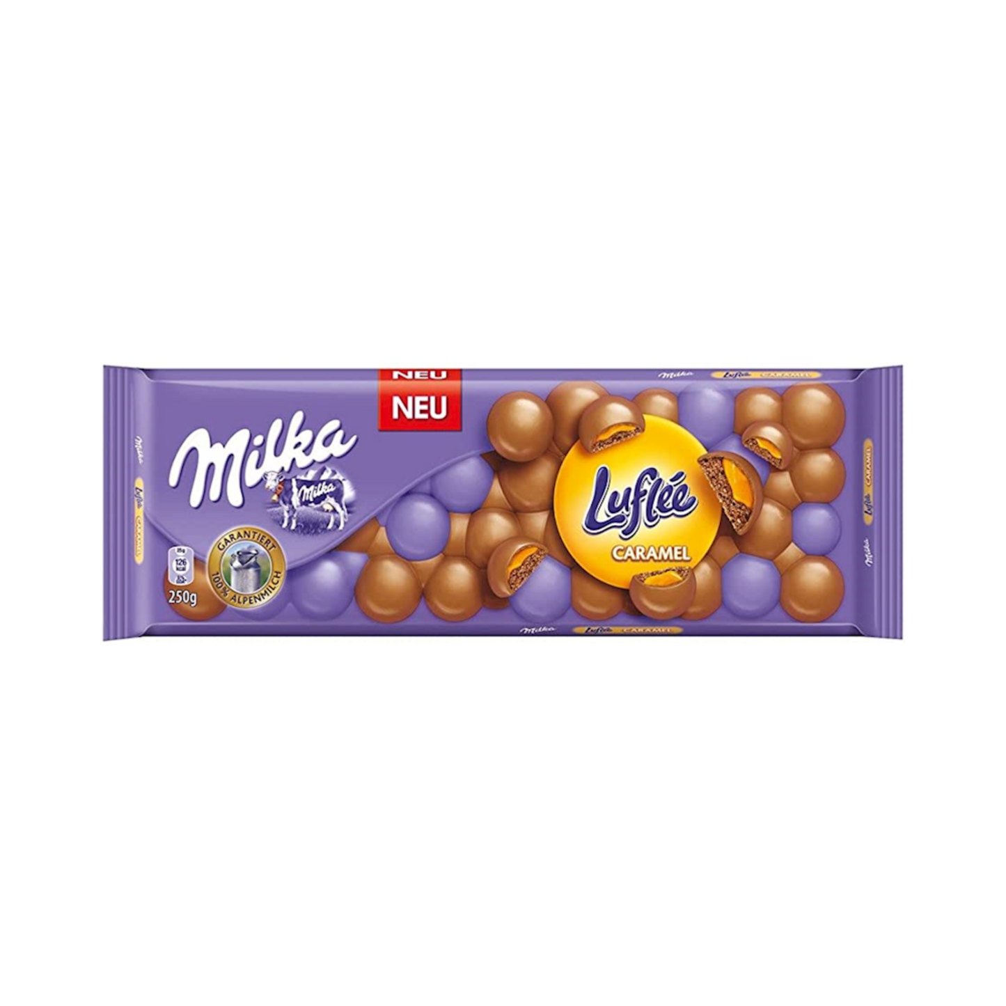 MILKA Milk Chocolate Bar Luflee Caramel, 250g