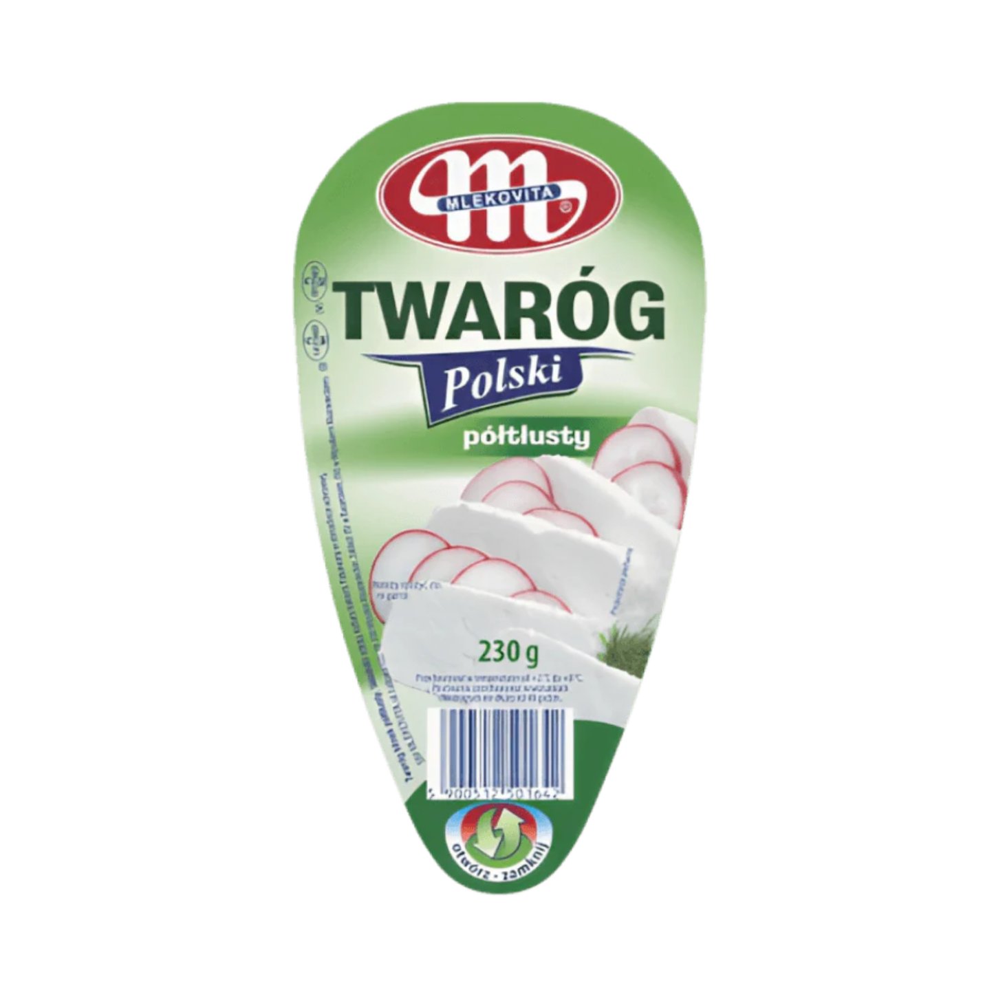 MLEKOVITA Klinek Poltlusty Farmer Cheese, 230g
