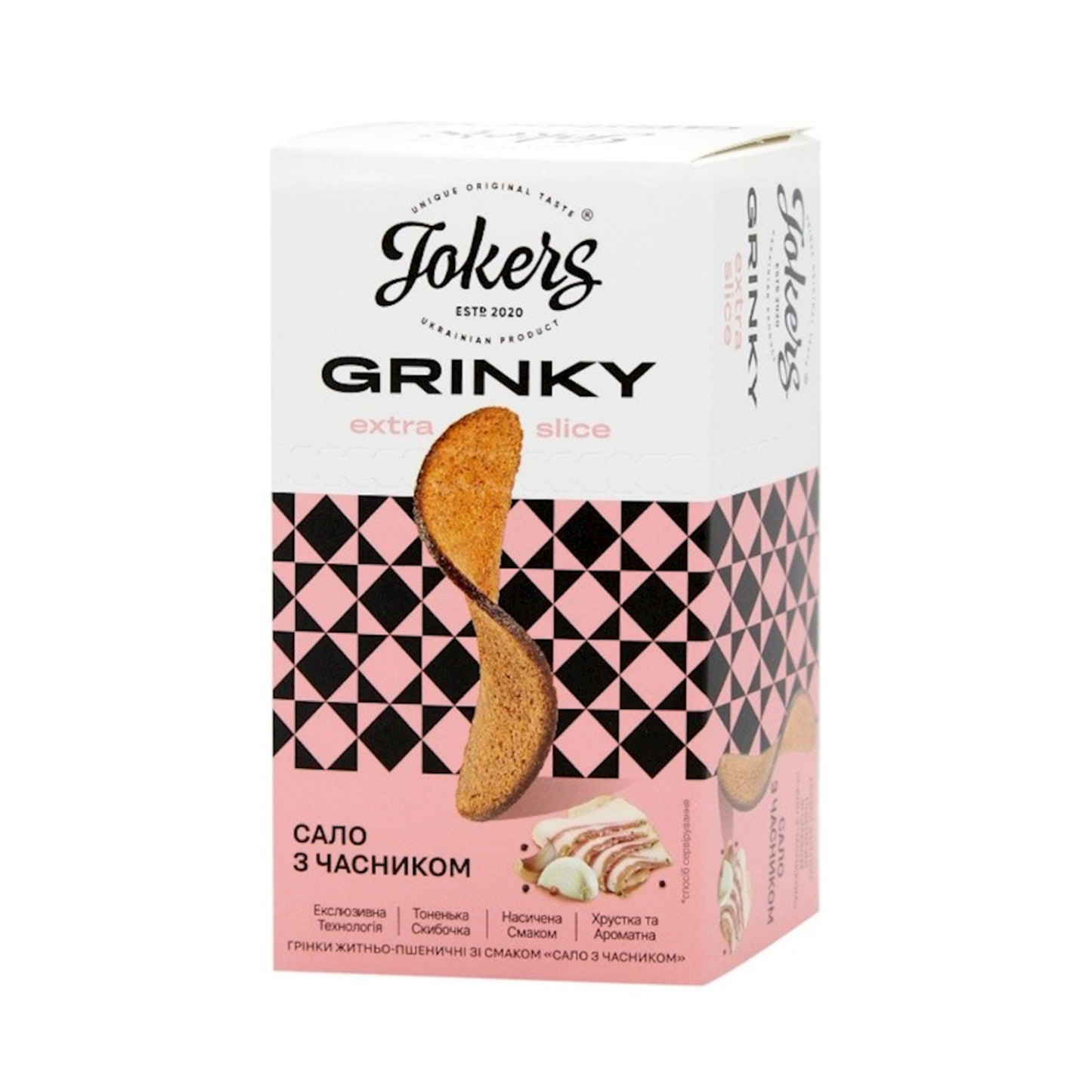 JOKERS Rye Bread Snacks Salo with Garlic Flavor, 90g