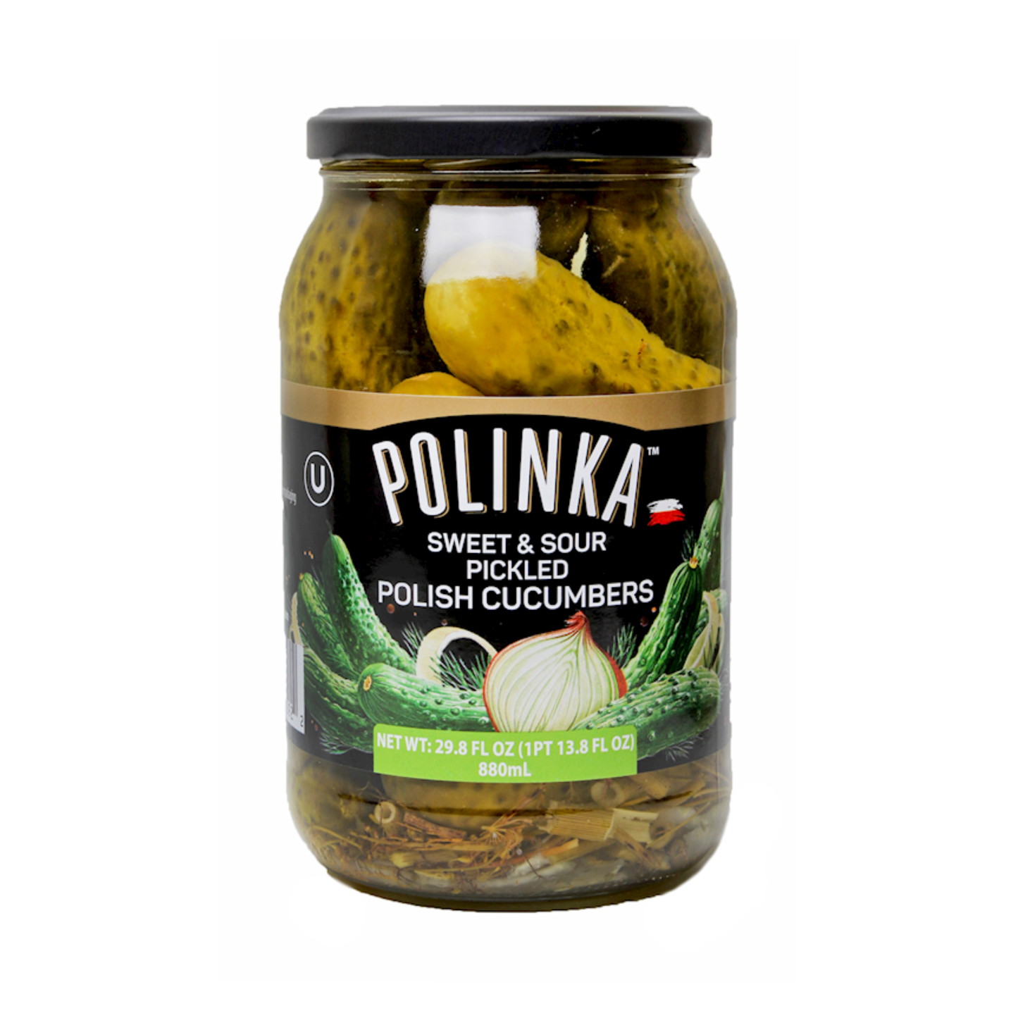 POLINKA Sweet and Sour Pickled Cucumbers 880g