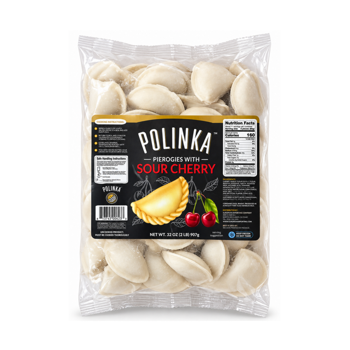 POLINKA Vareniki with Sour Cherry Frozen, 907g
