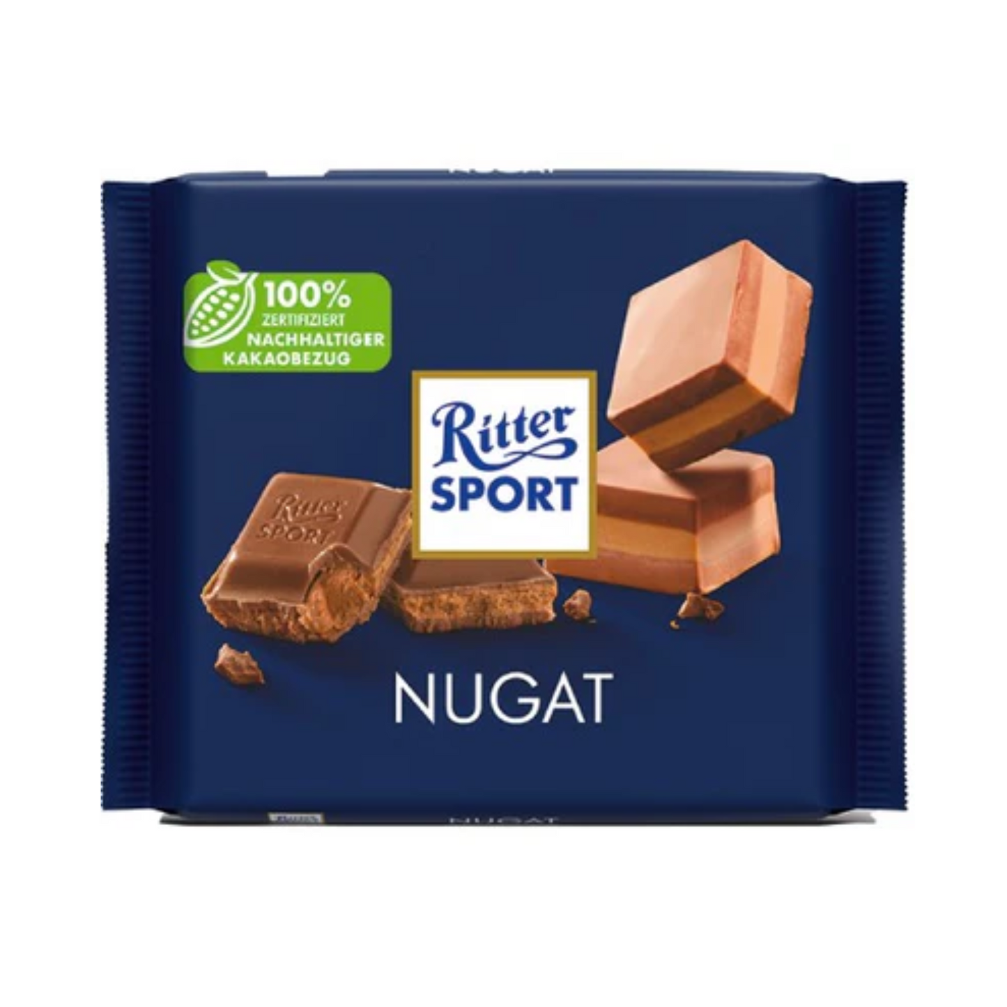 RITTER SPORT Milk Chocolate Praline with Nougat, 100g