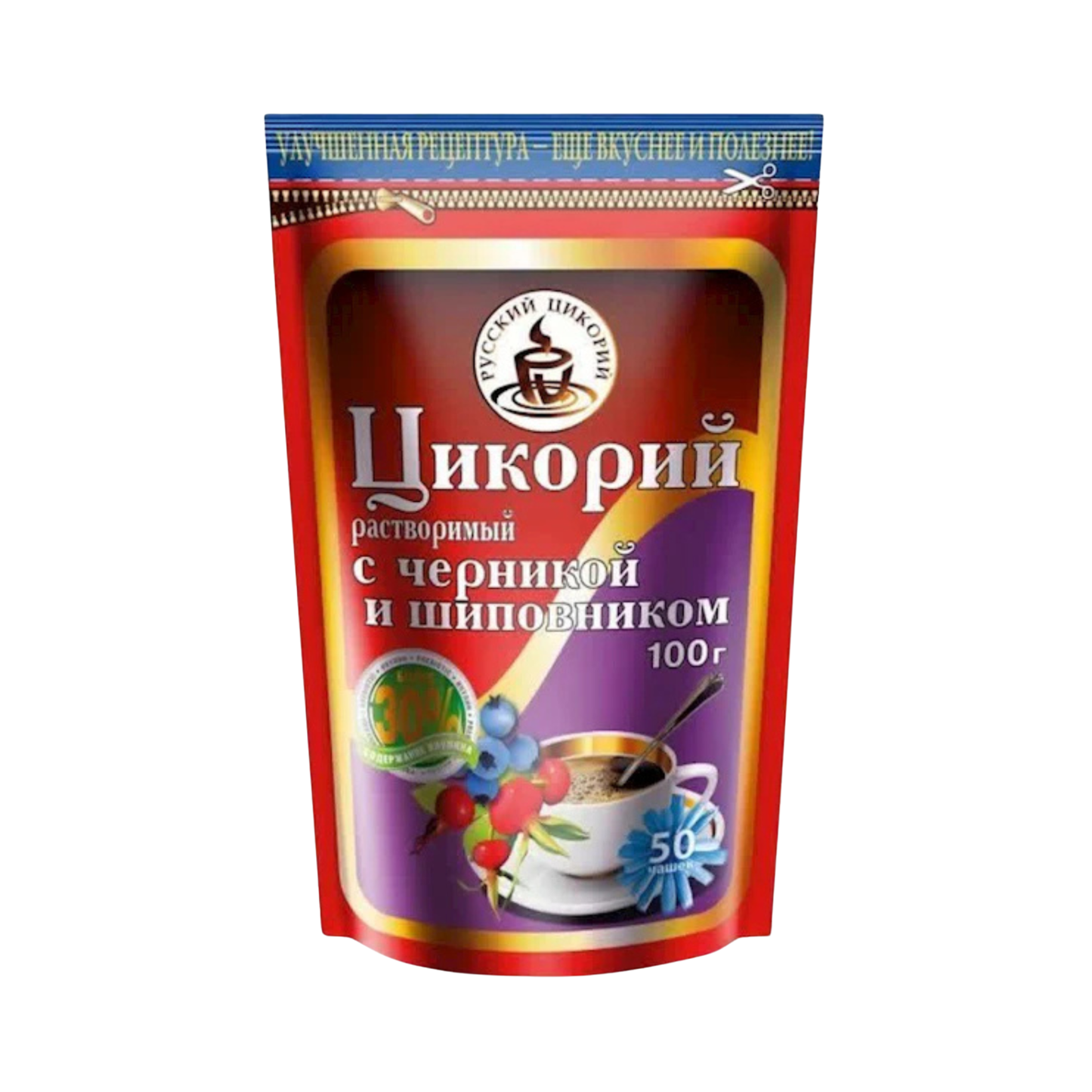 RUSSKI TSIKORY Instant Chicory with Blueberry and Rosehip, 100g