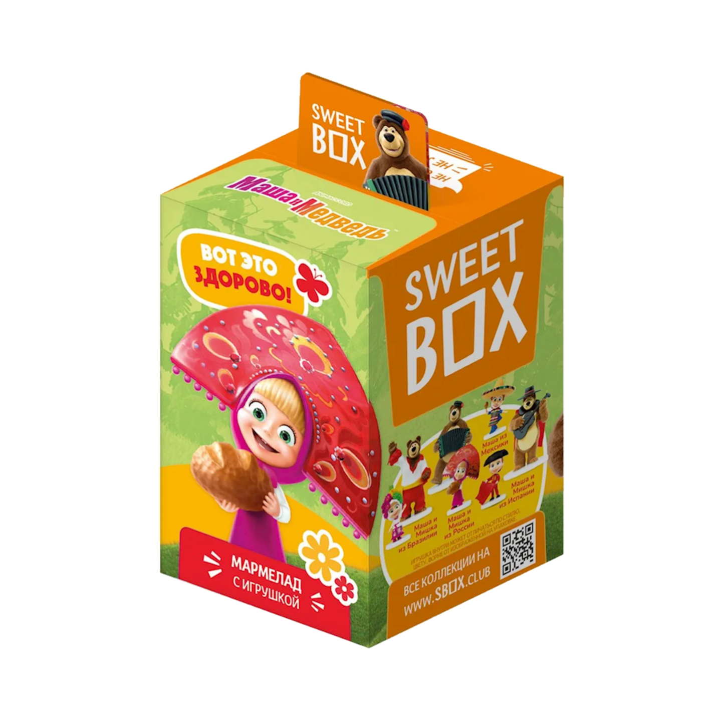 SWEET BOX Fruit Jelly Marmalade "Masha and Medved" with Toy, 10g