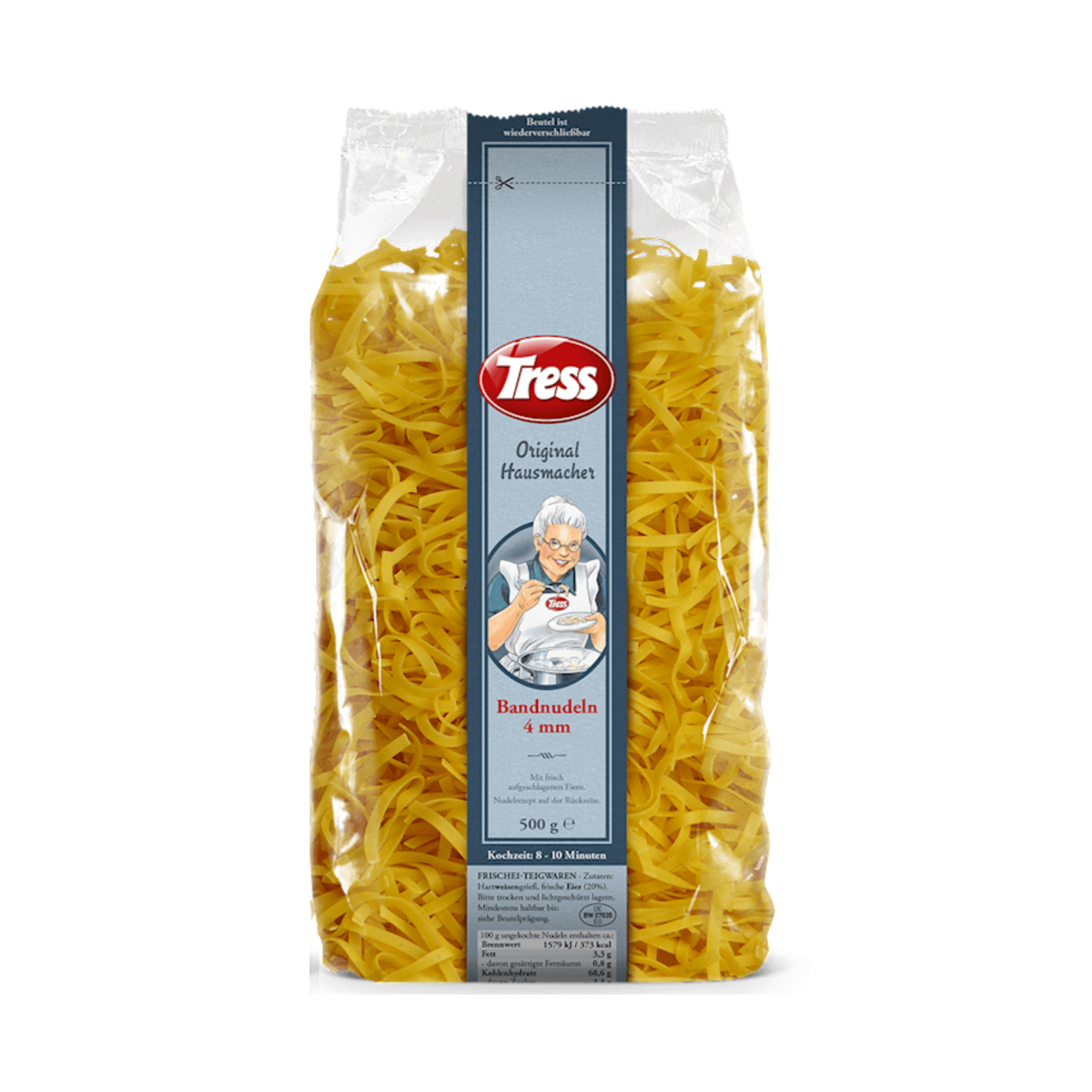 TRESS Egg Ribbon Noodles 4mm Bandnudeln, 500g