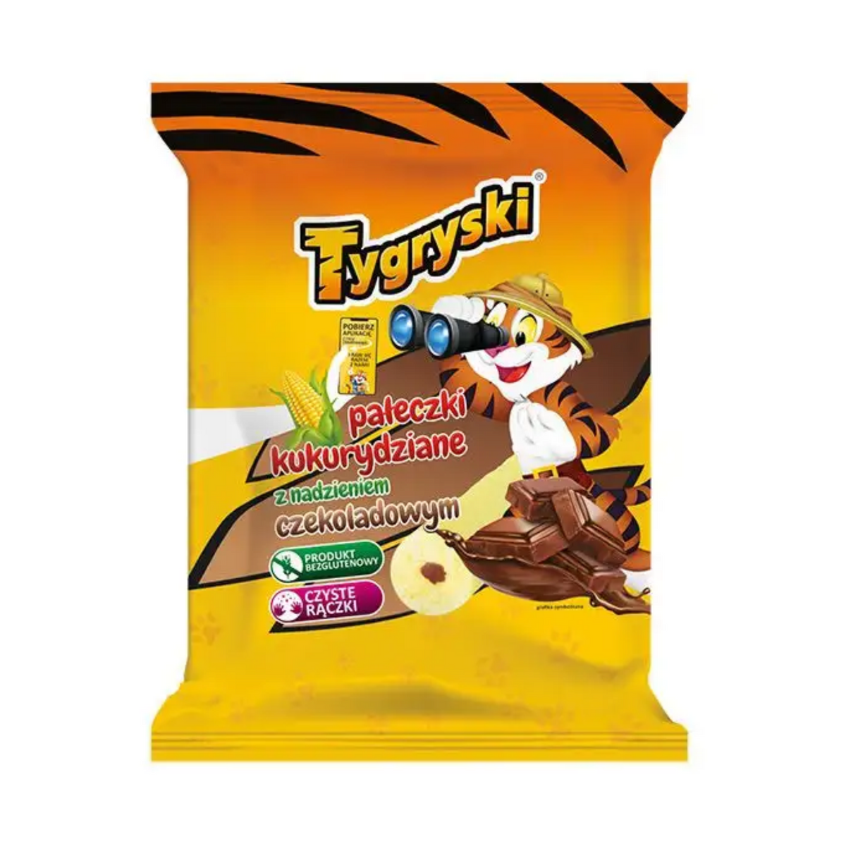 TYGRYSKI Sweet Corn Puffs with Chocolate Filling, 60g