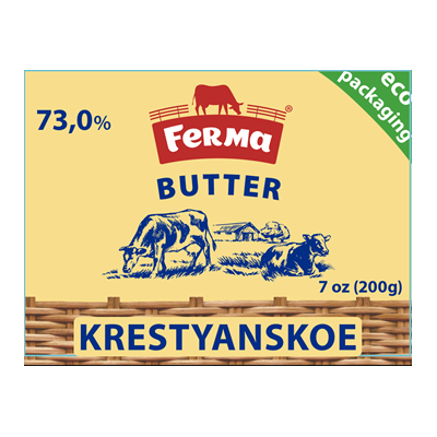FERMA Unsalted Butter "Krestyanskoe" 73%, 200g