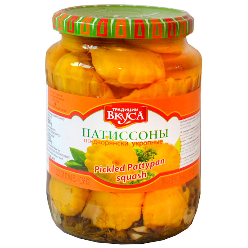 TRADITSII VKUSA Pickled Pattypan Squash with Garlic, 660g