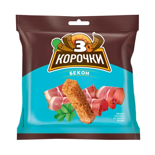3 KOROCHKI Bacon Croutons, 100g