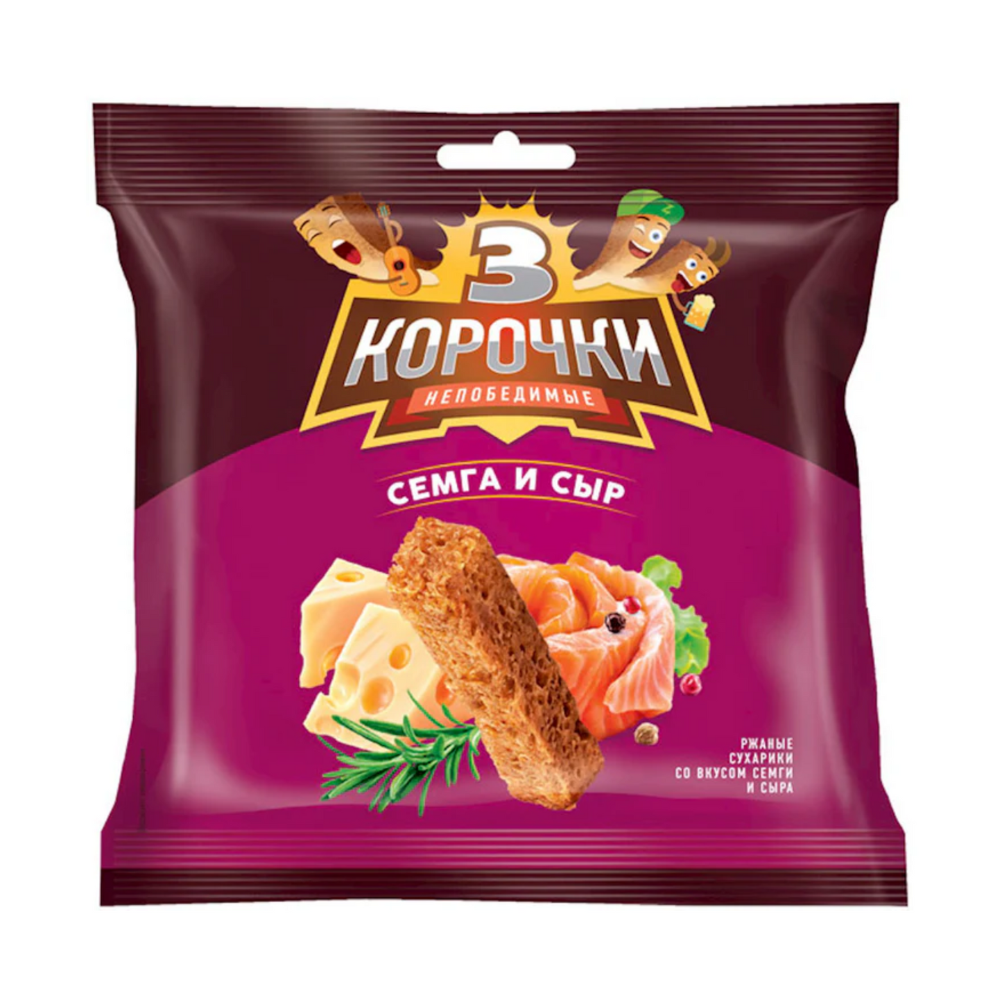 3 KOROCHKI Salmon and Cheese Croutons, 100g