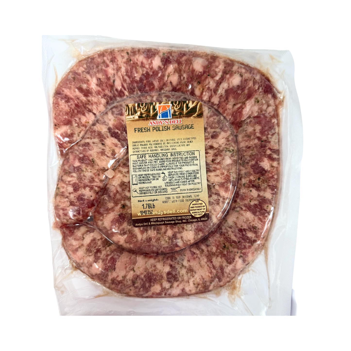 ANDY'S DELI (Pre-Pk) Polish White Kielbasa Biala Surowa, by lb