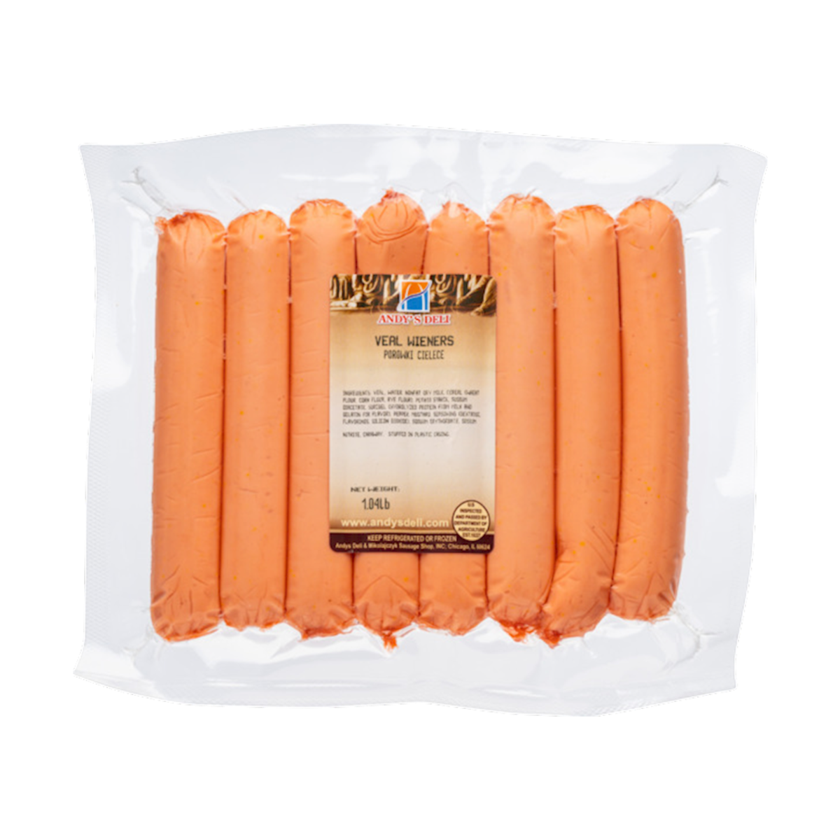 ANDY'S (Pre-Pk) Wieners Veal, by lb