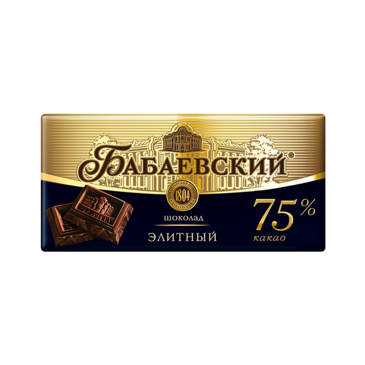 БАБАЕВСКИЙ Шоколад горький, элитный, 75% какао, 90г