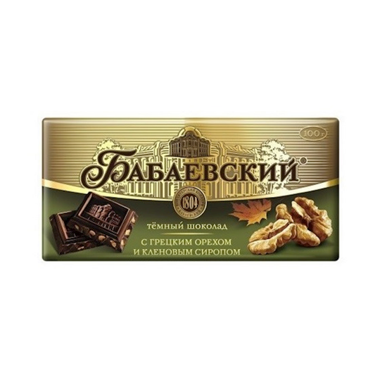 BABAEVSKY Dark Chocolate with Walnut and Maple Syrup, 75g