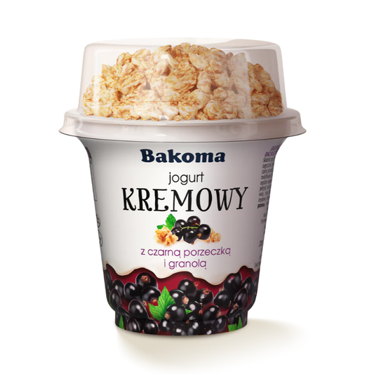 BAKOMA Creamy Yoghurt with Muesli and Blackcurrant, 230g