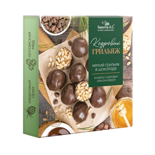 BERESTOV Choco Rolls Grilyazh with Pine Nuts Box, 135g