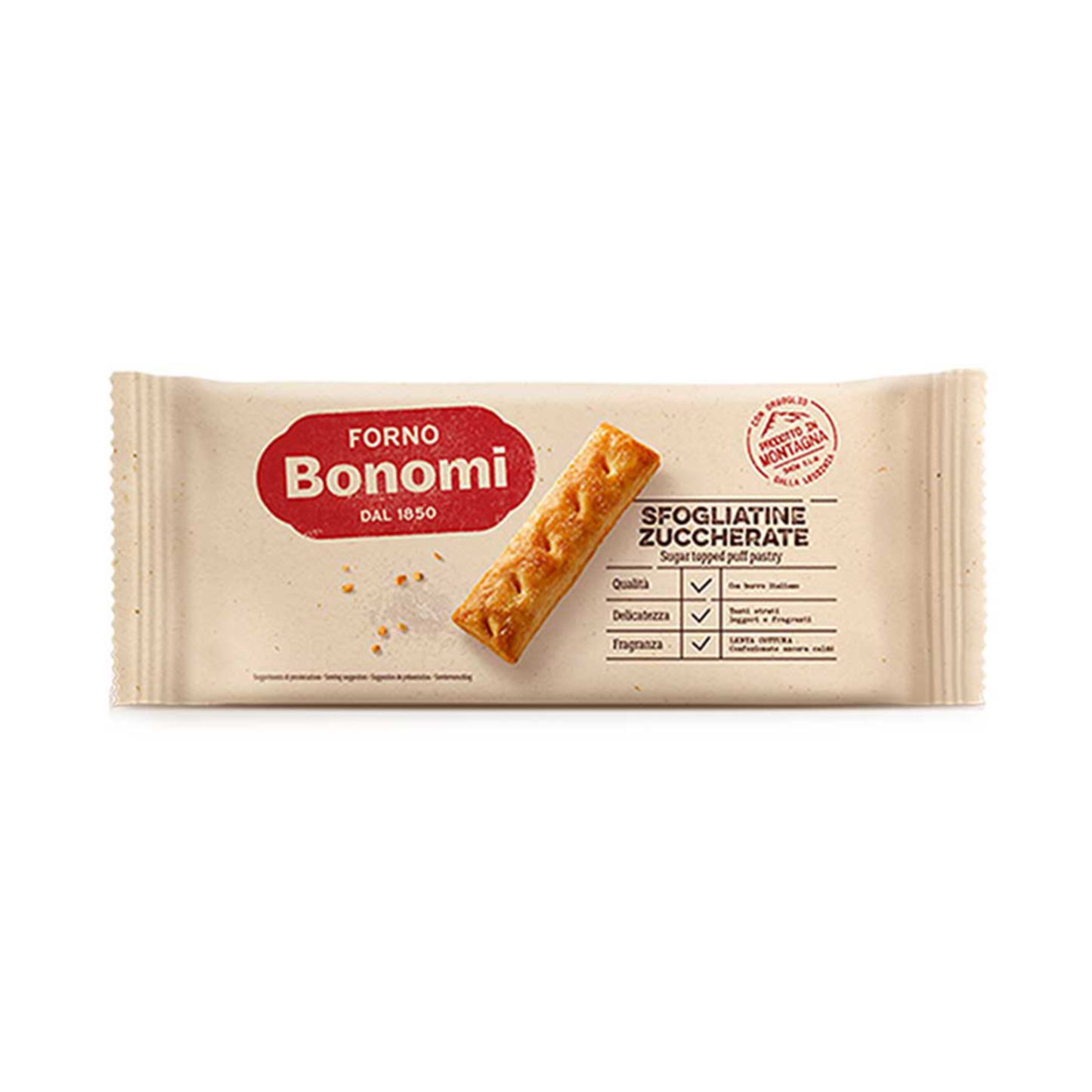 BONOMI Puff Pastry Sugar Italian Cookies, 200g