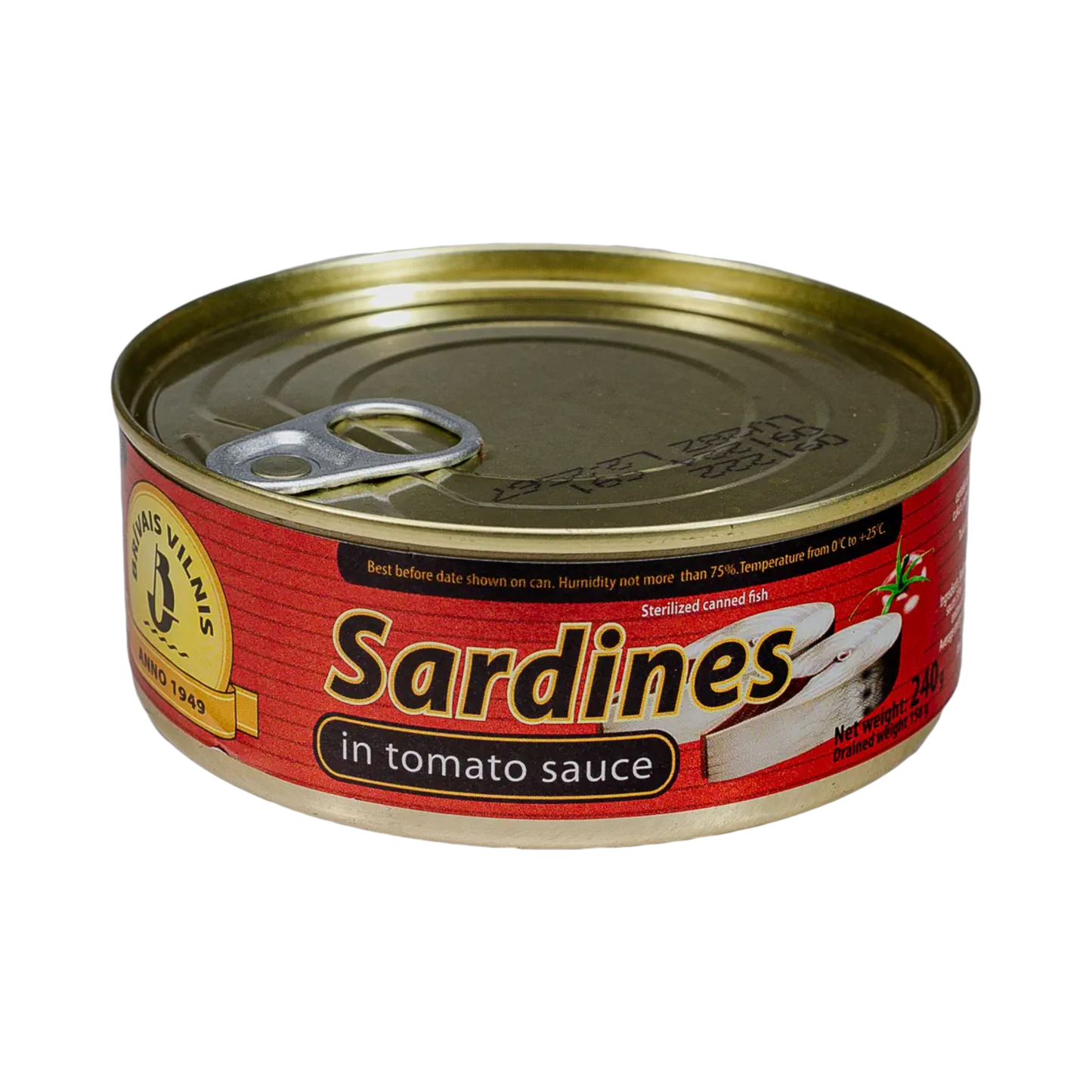 BRIVAIS VILNIS Sardines in Tomato Sauce, 240g