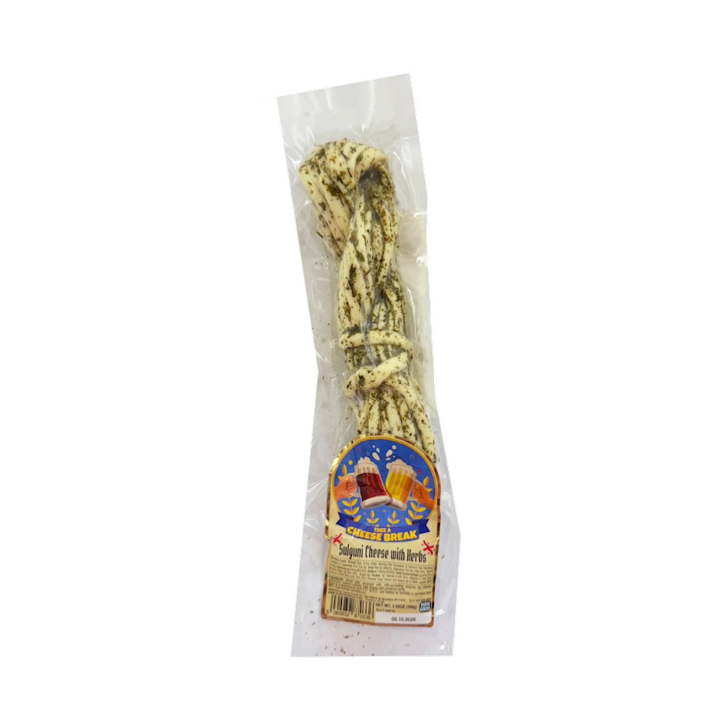CHEESE BREAK Chechil Herbs Sulguni Cheese, 100g