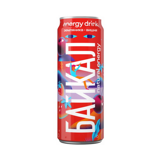 CHERNOGOLOVKA Baikal Energy Drink Wild Strawberry & Black Cherry 450ml