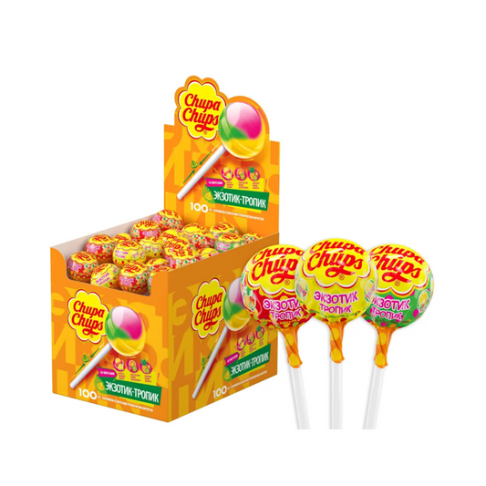 CHUPA CHUPS Fruit Hard Candy on a Stick, 10g