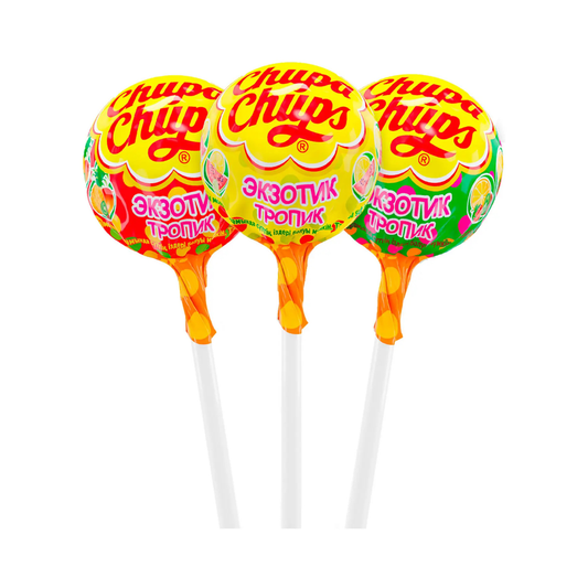 CHUPA CHUPS Lollipop Candy Tropical Fruits, 10g