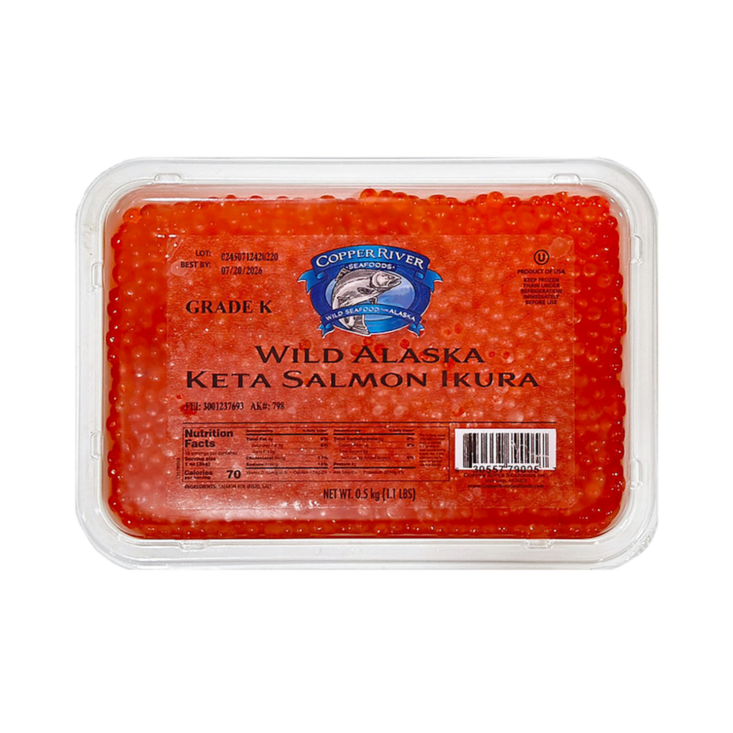 COPPER RIVER Red Caviar Chum Salmon Ikura 500g