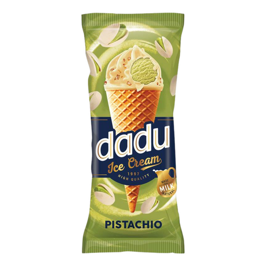 DADU Pistachio Ice Cream with Waffle Crisps in a Waffle Cone, 150ml
