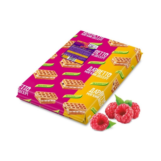 DARLETTO Waffles with Raspberry & Cream 288g